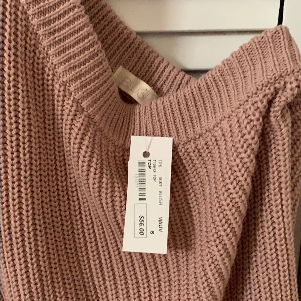Blush boutique one shoulder blush sweater - Picture 3 of 3